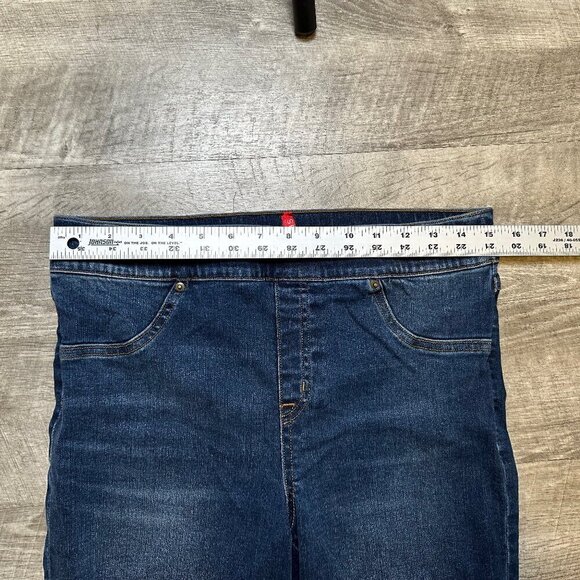 Spanx Medium Wash Distressed Denim Leggings Size Large - Picture 3 of 6